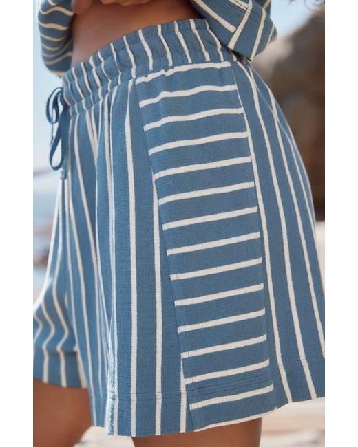Next Blue Stripe Cotton Terry Cloth Shorts