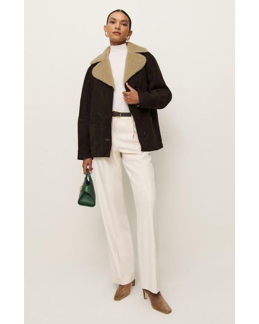 Reformation Black Veda Luca Shearling Jacket