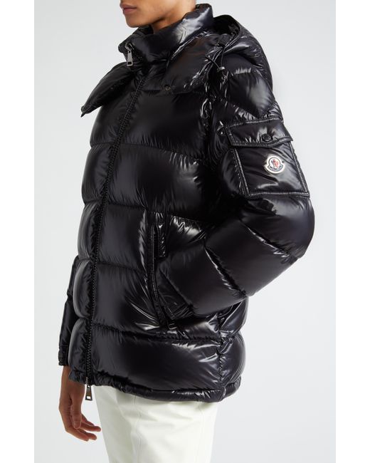 Moncler Black Maire Hooded Short Down Puffer Jacket