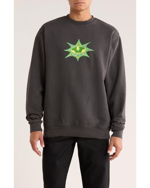 Vans Black Star Checker Fleece Crewneck Sweatshirt for men