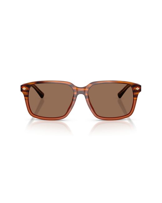Brooks Brothers Brown 57Mm Rectangular Sunglasses for men