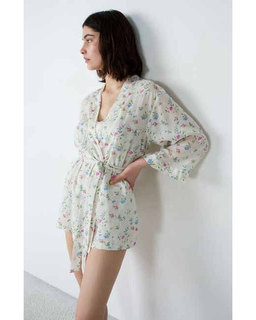 Etam Gray Prati Deshabille Short Robe