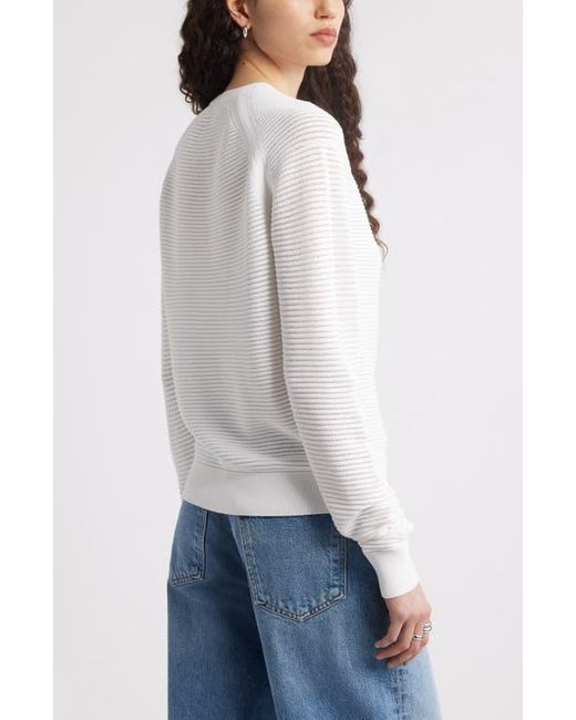 Nordstrom White Textured Stitch Sweater