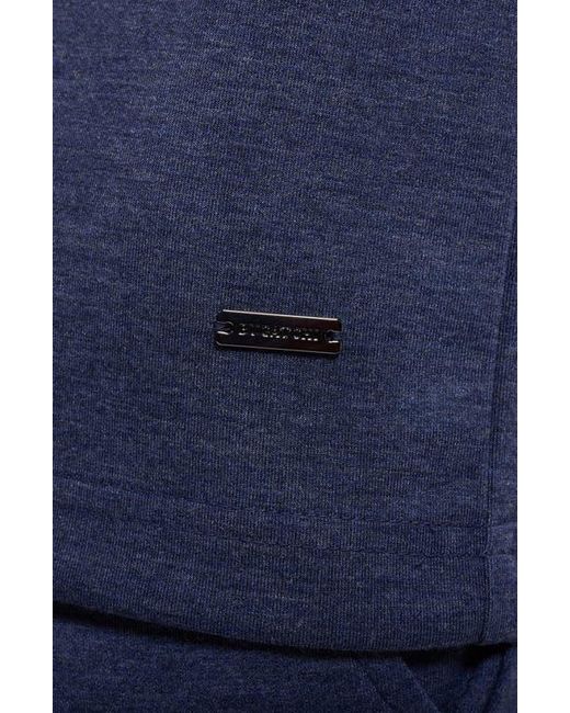 Bugatchi Blue Soft Touch Quarter Zip Pullover for men