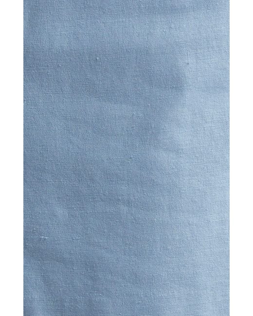 Open Edit Blue High Waist Linen Blend Shorts