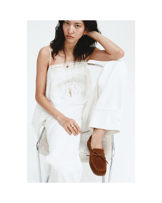 H&M Brown Split Suede Loafers