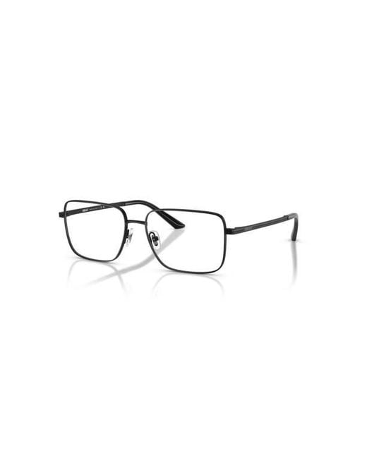 Versace Black 55Mm Rectangle Optical Glasses for men