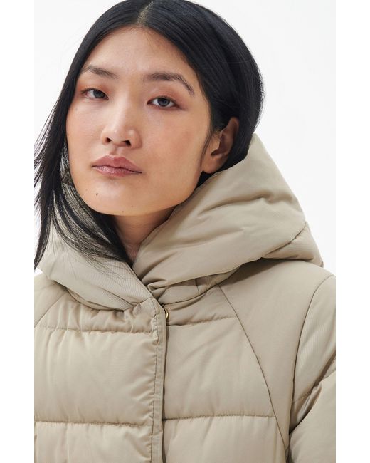 Barbour Alexandria Quilted Puffer Coat in Natural Lyst
