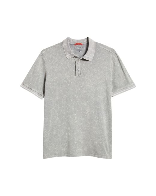Stone Rose Gray Acid Wash Polo for men