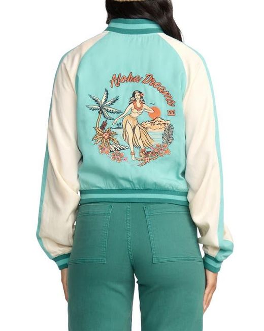 Billabong Green Dream Vacation Varsity Jacket
