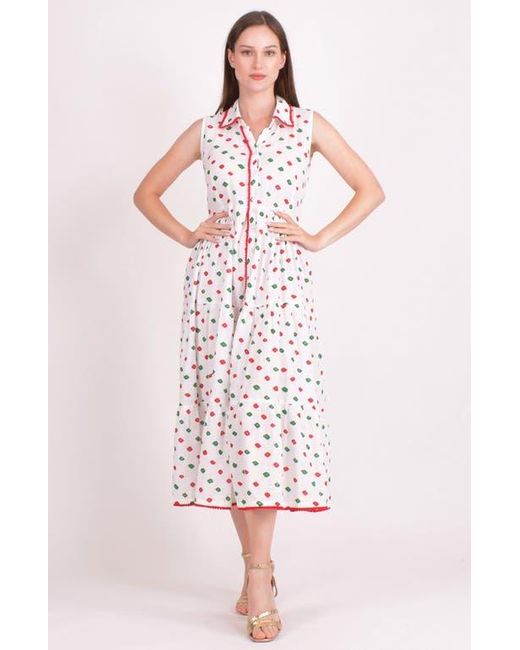 Ras Pink Olinda Cotton Tiered Midi Dress