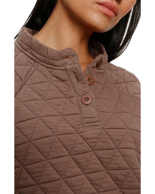Sanctuary Brown Quilted Sweatshirt