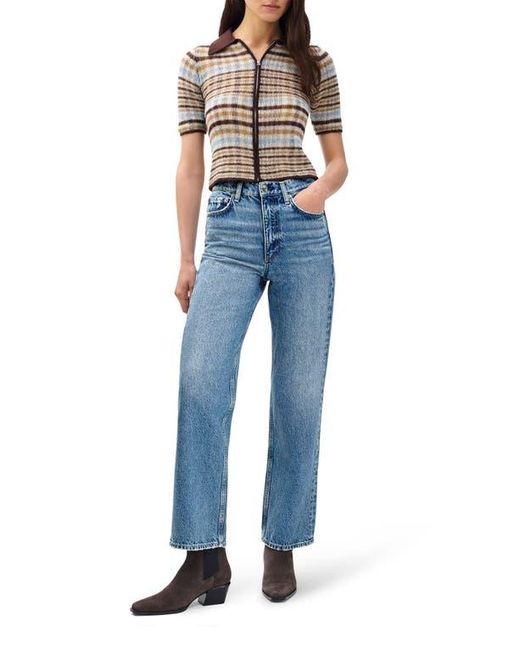Rag & Bone Blue Shea High Waist Relaxed Straight Leg Jeans