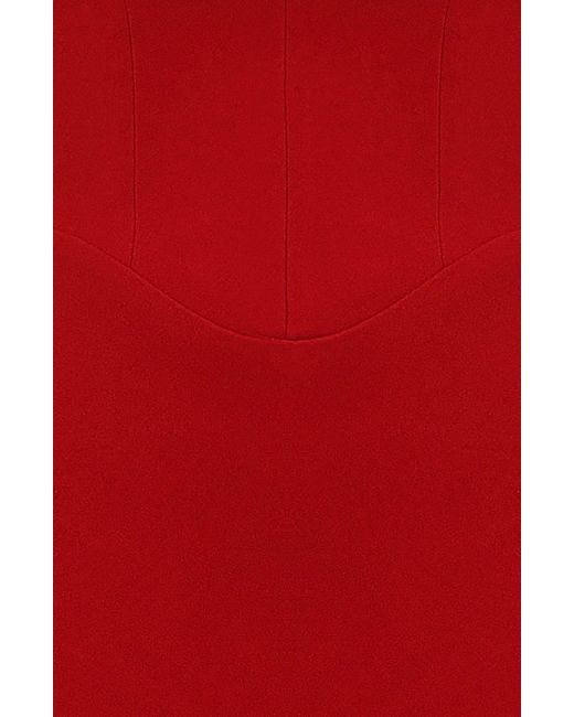 House Of Cb Red Yasmin Long Sleeve Body-con Midi Cocktail Dress
