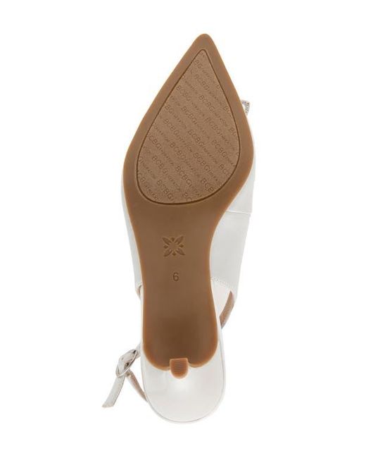 BCBGMAXAZRIA White Donna Slingback Pointed Toe Kitten Heel Pump