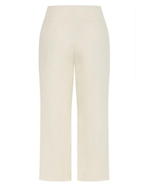 City Chic Natural Viven Linen Blend Wide Leg Pants