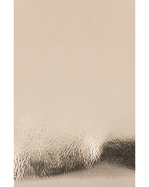 Olga Berg Natural Tally Metallic Faux Leather Frame Clutch