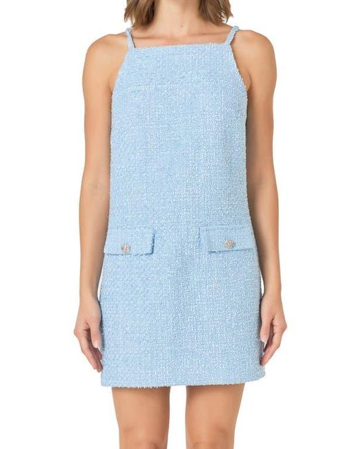 Endless Rose Blue Tweed Minidress