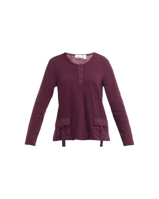 Wilt Multicolor U-Neck Button Placket Tee
