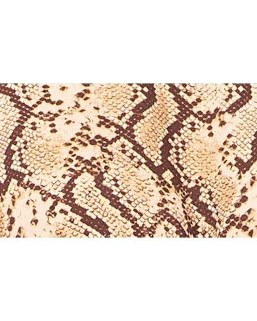 Halogen® Natural Halogen(r) Snake Print Asymmetric Tiered Midi Dress