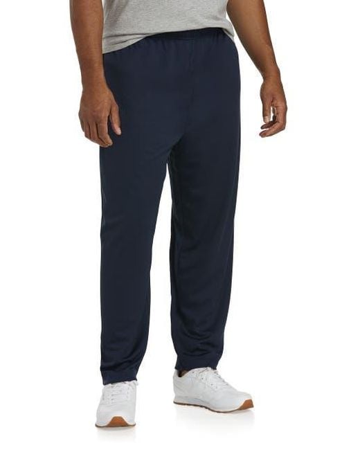 Reebok Blue Big & Tall Performance Mesh Open-Hem Pants for men