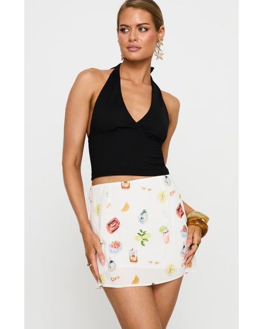 Princess Polly Black Caraliia Print Miniskirt