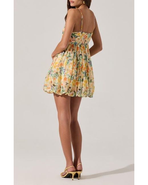 Astr Multicolor Floral Bubble Hem Minidress