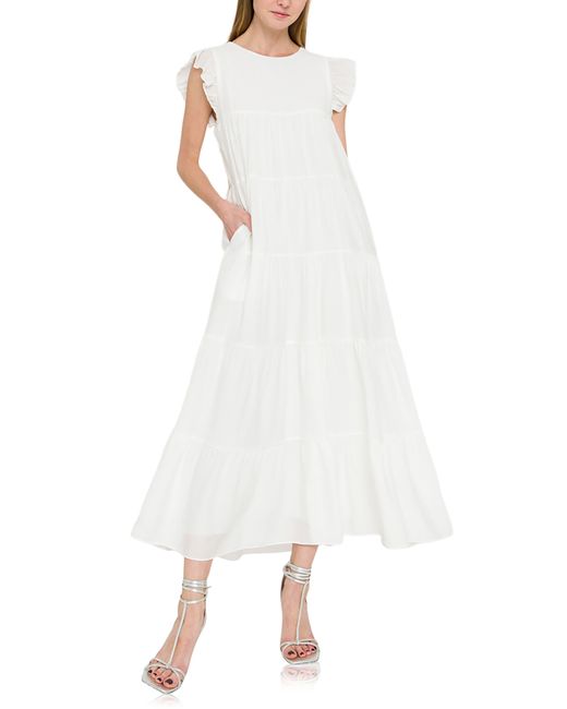 English Factory Tiered Maxi Dress in White | Lyst