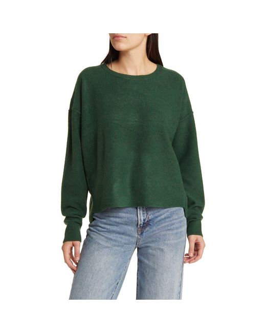 Free People Luna High Low Sweater in Green Lyst