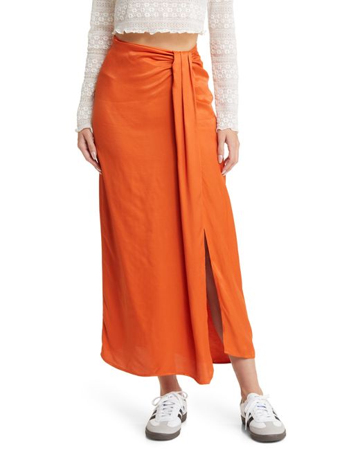 TOPSHOP Orange Satin Sarong Skirt