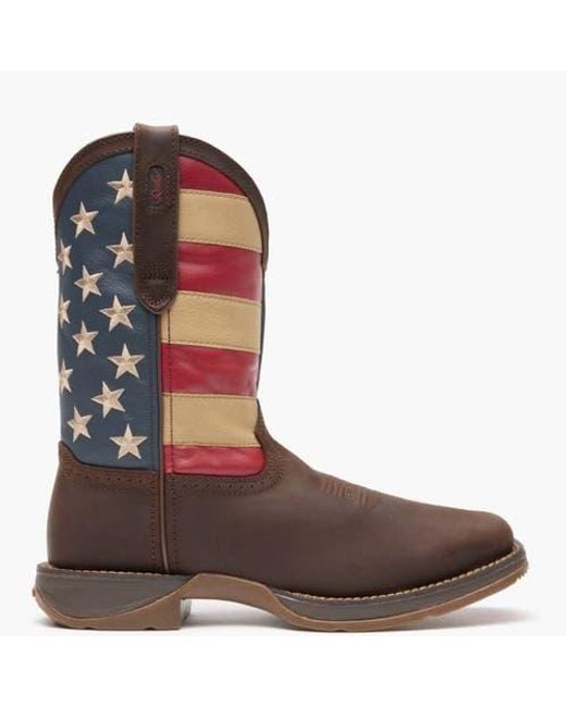 Durango Brown Patriotic Pull On Western Flag Boot for men