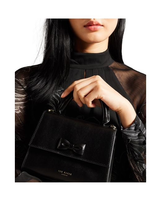 Ted Baker Mini Baelli Bow Detail Top Handle Bag in Black Lyst