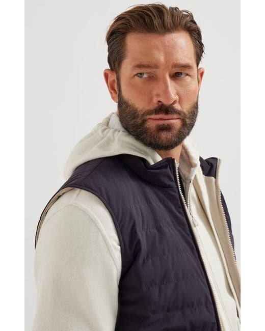 Brunello Cucinelli Blue Lightweight Down Vest for men