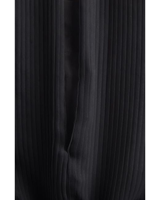 Sacai Suiting X Satin Dress in Black | Lyst