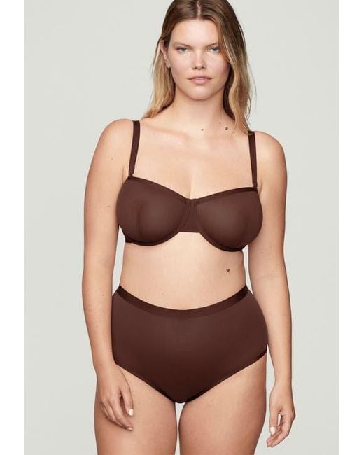 CUUP Brown The Balconette Mesh Underwire Bra