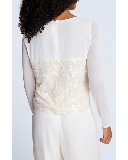 Kenneth Cole White Sequin Knit Top