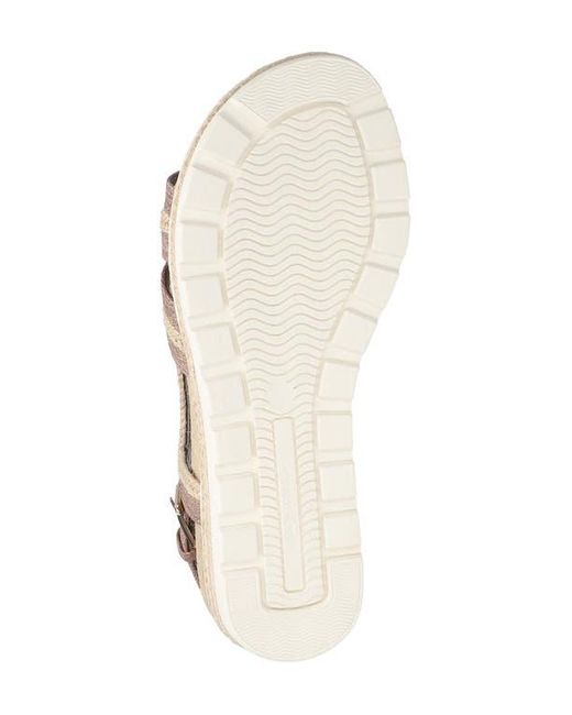 Easy Street Metallic Mel Espadrille Slingback Platform Wedge Sandal