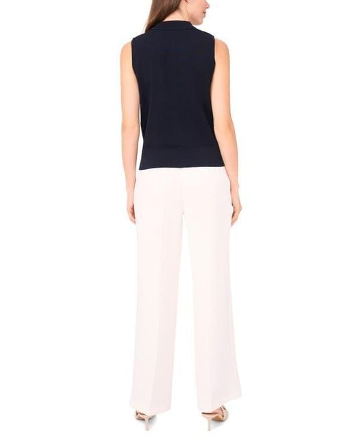 Halogen® Blue Lapel Collar Sweater Vest