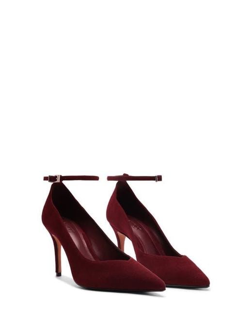 SCHUTZ SHOES Red Mia Ankle Strap Pointed Toe Pump