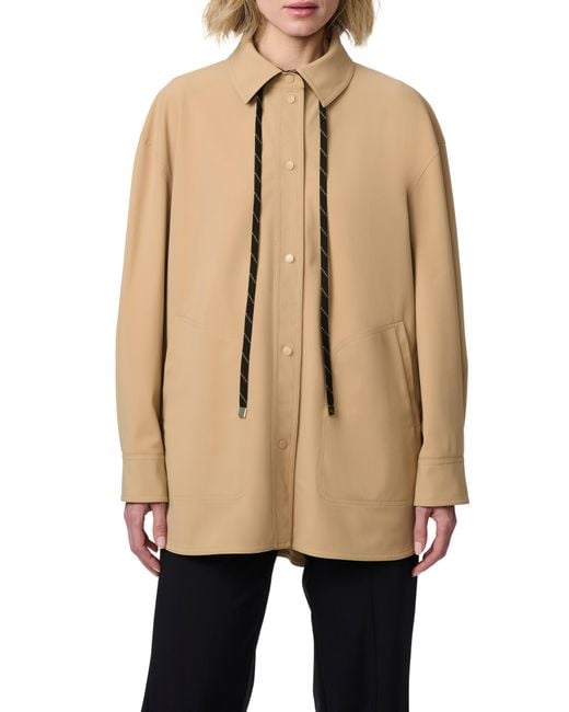Bernardo Natural Stretch Gabardine Shacket