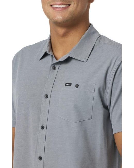 O'neill Sportswear Blue Heathered Short Sleeve Button-Up Shirt for men