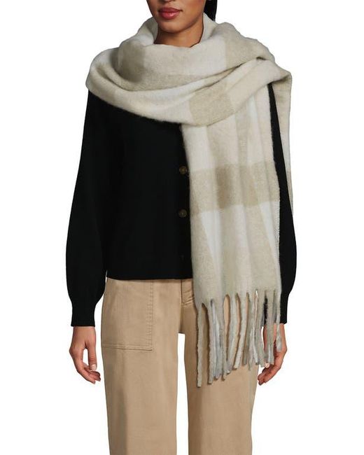 Lands' End Brushed Blanket Scarf in Black Lyst