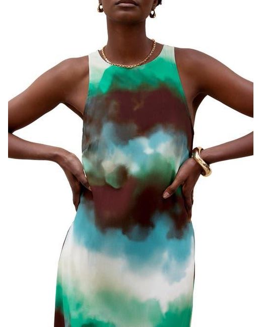 Ro&zo Green Sleeveless Print Maxi Dress
