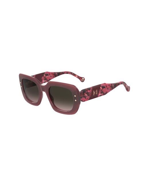 Carolina Herrera Pink 52mm Rectangular Sunglasses