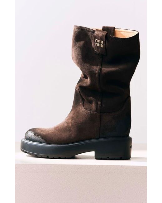Miu Miu Brown Work Boot
