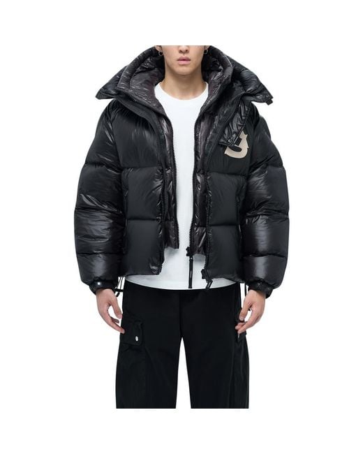 Alpha Style Black Kudu Hooded Puffer Down Jacket