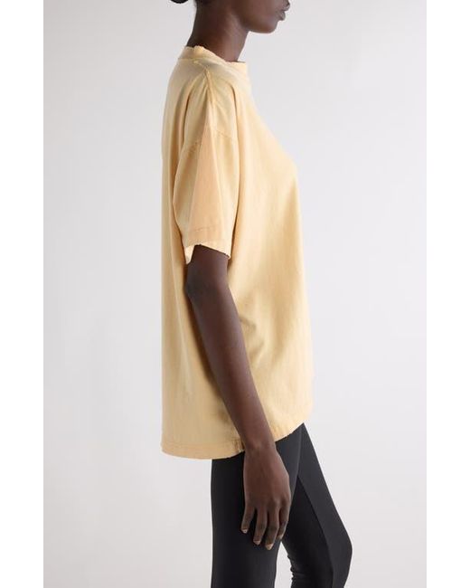 Balenciaga Blue Laurel Embroidered Logo Boxy Distressed T-Shirt