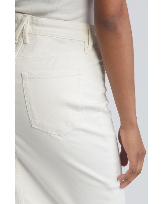 GOOD AMERICAN White Denim Midi Skirt