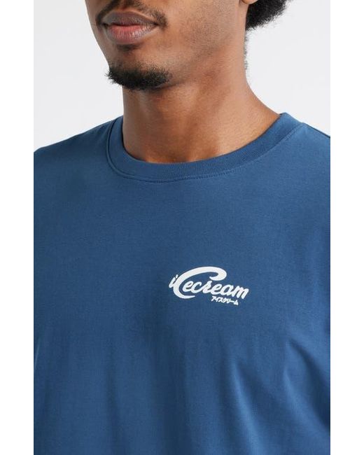 ICECREAM Blue Classic Graphic T-Shirt for men