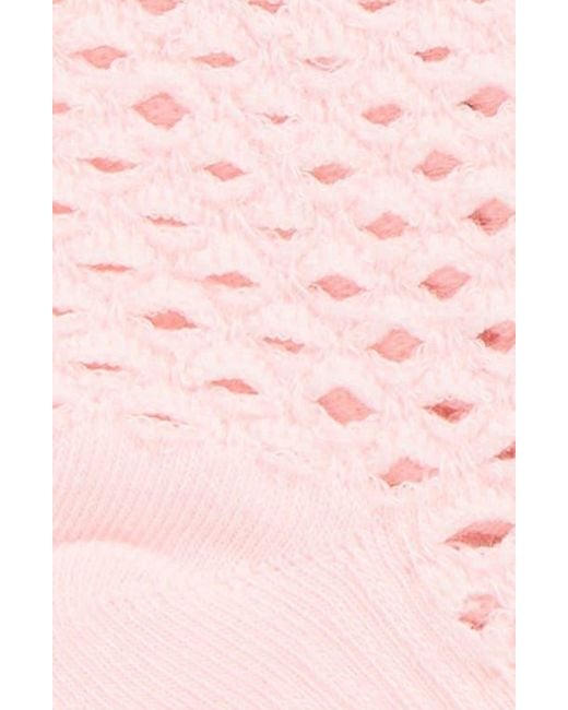 Stems Pink Netted Crew Socks